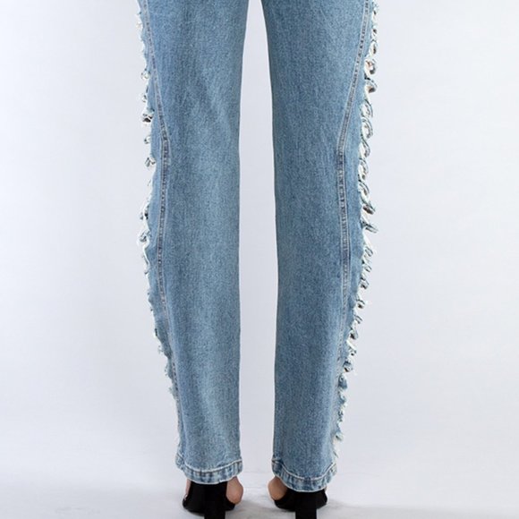 Distressed Ripped Demin Jeans - Picture 8 of 16